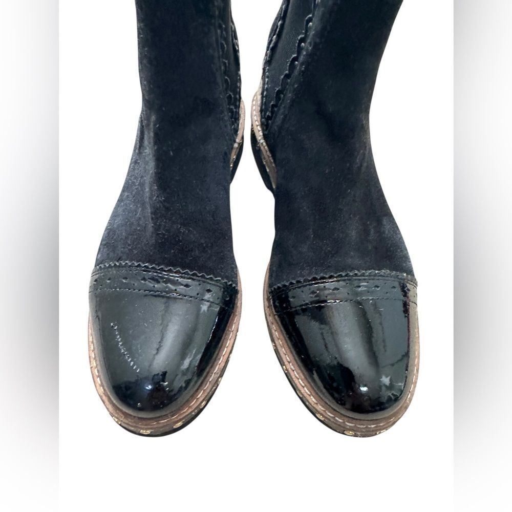 Free People Atlas Black Chelsea Boot Suede Leather Studded Size 36 - Picture 8 of 13